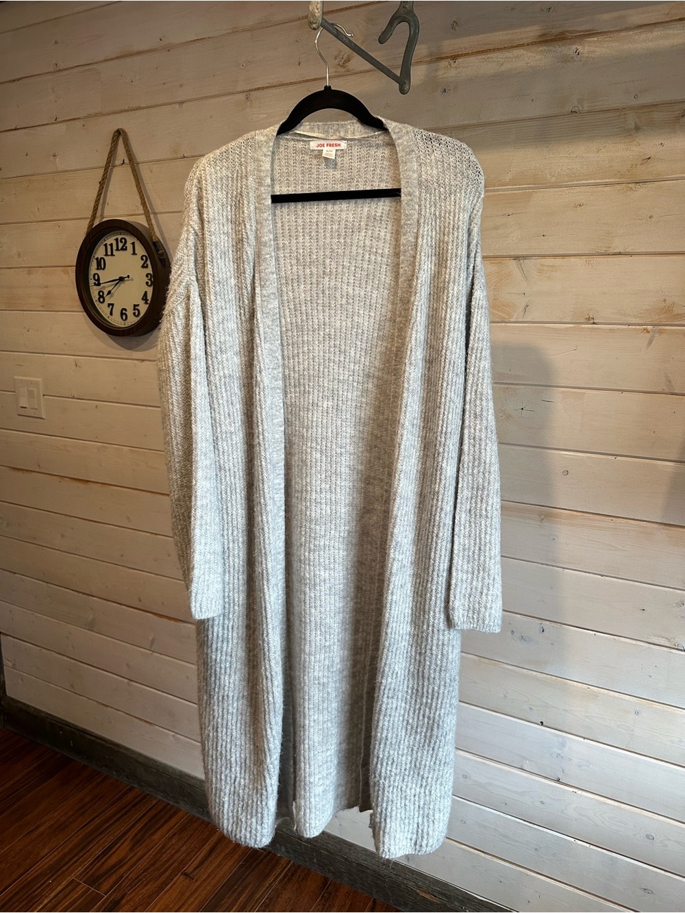 Joe Fresh | Grey Knit Long Line Ribbed Duster Cardigan